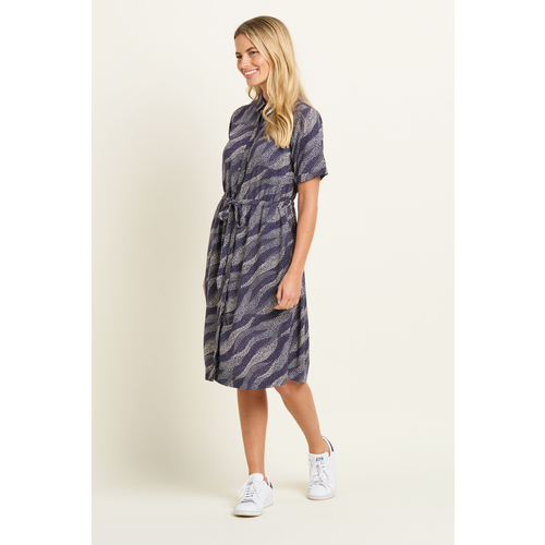 Brakeburn Flowing Dots Shirt Dress